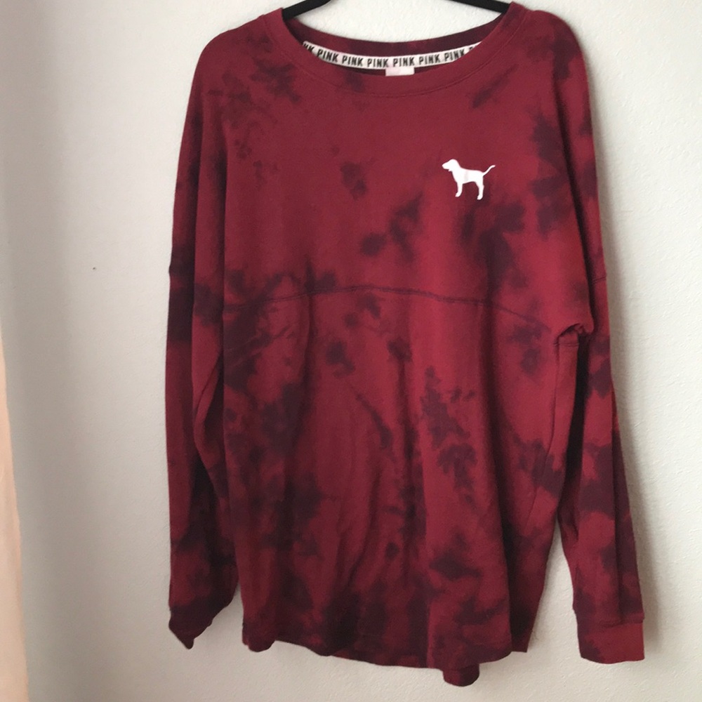 PINK by Victoria’s Secret Maroon Tie-Dye shirt